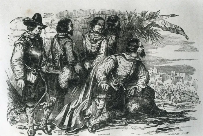 Framed Print : Diego de Almagro with his followers in Battle Framed Print : Diego de Almagro with his followers in Battle