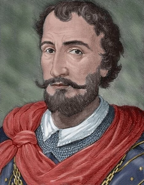 Diego Hurtado de Mendoza (1503-1575). Portrait. Engraving. C