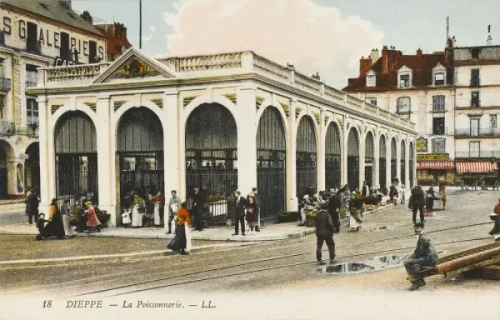 Framed Print : Dieppe - The Fish Market Framed Print : Dieppe - The Fish Market