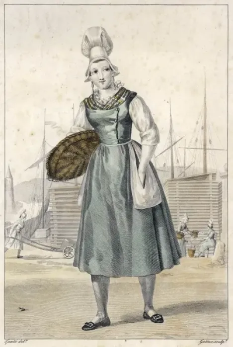Framed Print : Dieppe Fish Seller Framed Print : Dieppe Fish Seller