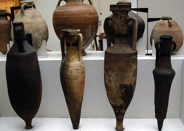 Different types of roman amphorae. 2nd century BC-3rd centur