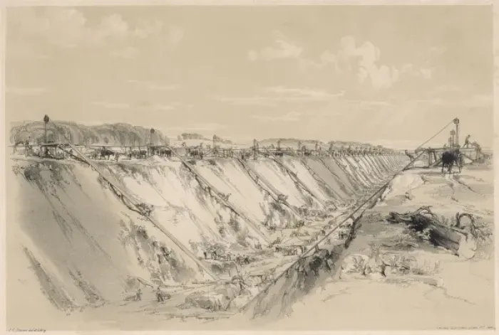 Framed Print : Digging a Rail Cutting Framed Print : Digging a Rail Cutting
