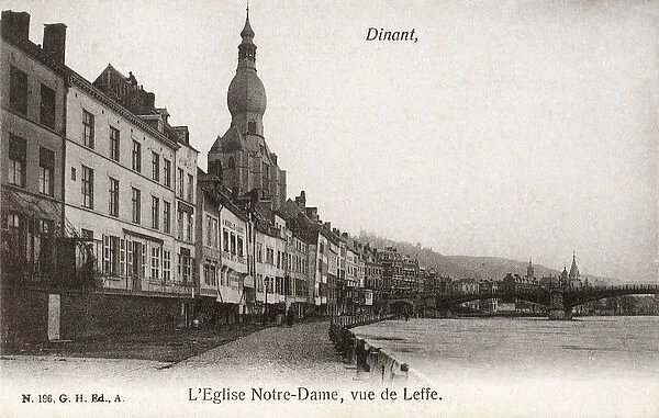 Dinant, Belgium - The Church of Notre Dame and Leffe River