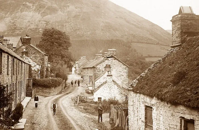 Framed Print : Dinas Mawddwy Victorian period Framed Print : Dinas Mawddwy Victorian period