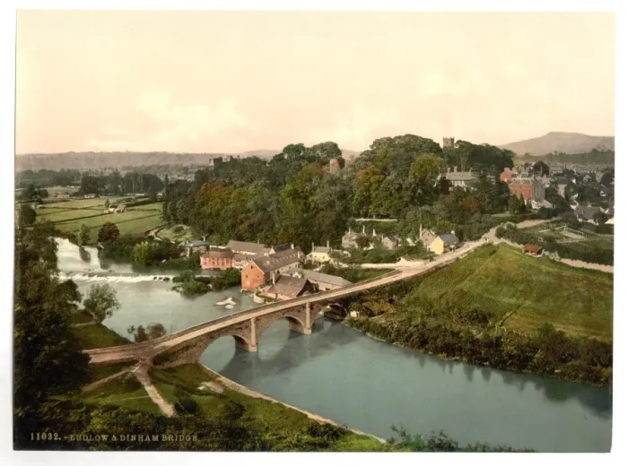 Framed Print : Dinham Bridge and Ludlow, England Framed Print : Dinham Bridge and Ludlow, England
