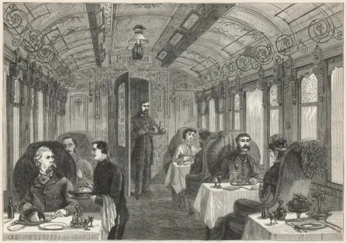 Framed Print : Dining car on the Great Northern Railway Framed Print : Dining car on the Great Northern Railway