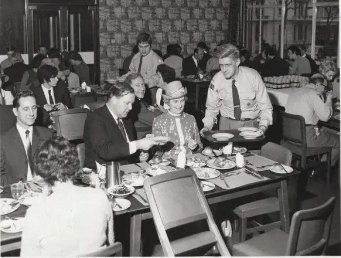 Framed Print : Dining room of Baden Powell House, London Framed Print : Dining room of Baden Powell House, London
