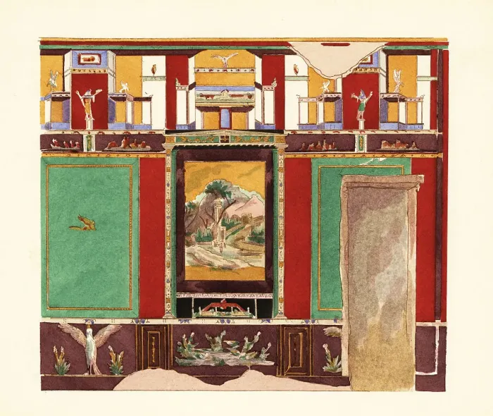 Framed Print : Dining room in the Casa di Orfeo or House of Orpheus, Pompeii Framed Print : Dining room in the Casa di Orfeo or House of Orpheus, Pompeii
