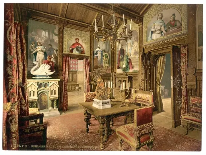 Framed Print : Dining room, Neuschwanstein Castle, Upper Bavaria, Germany Framed Print : Dining room, Neuschwanstein Castle, Upper Bavaria, Germany