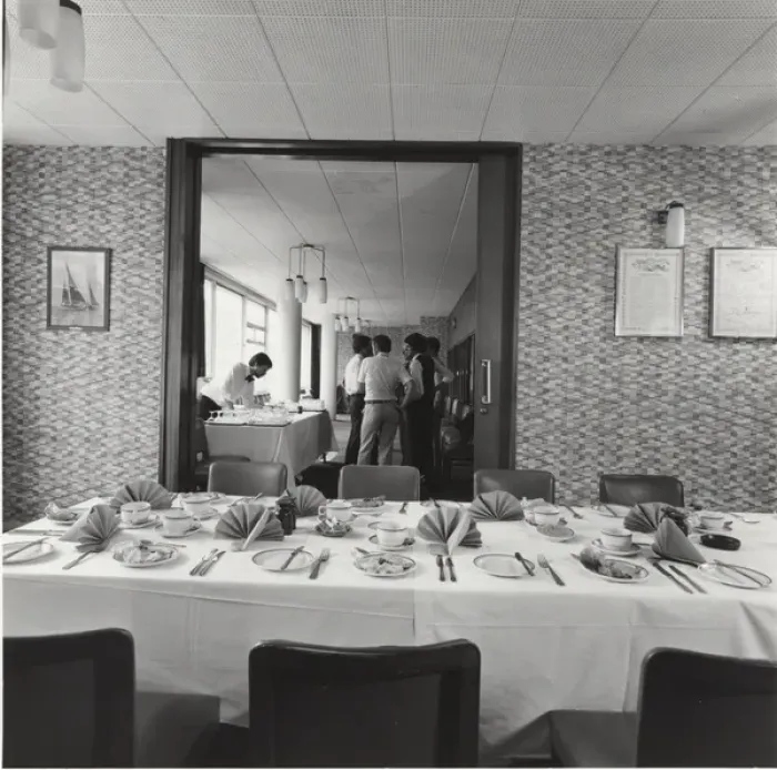 Framed Print : Dining room staff, Baden Powell House, London Framed Print : Dining room staff, Baden Powell House, London