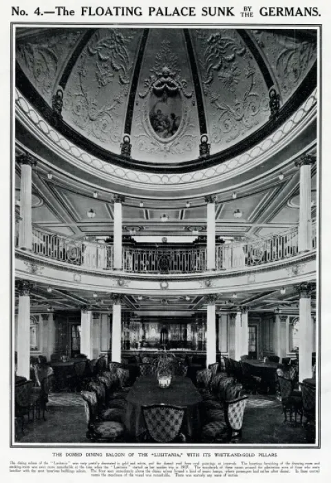 Framed Print : Dining saloon of the Lusitania Framed Print : Dining saloon of the Lusitania
