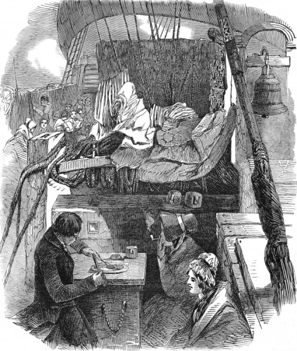 Framed Print : Dinner on an Australian Emigrant Ship, 1849 Framed Print : Dinner on an Australian Emigrant Ship, 1849