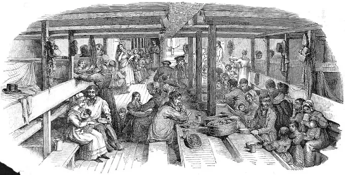 Framed Print : Dinner on board an Emigrant Ship, 1844 Framed Print : Dinner on board an Emigrant Ship, 1844