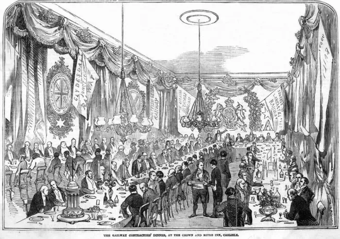 Framed Print : Dinner to celebrate opening of Lancaster-Carlisle Railway Framed Print : Dinner to celebrate opening of Lancaster-Carlisle Railway