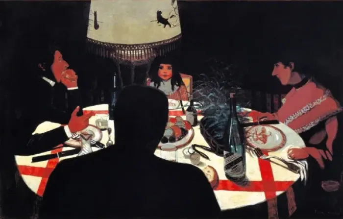 Framed Print : Dinner, By Lamplight Framed Print : Dinner, By Lamplight