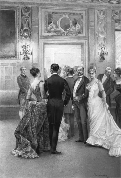 Framed Print : Dinner party at a chateau Framed Print : Dinner party at a chateau