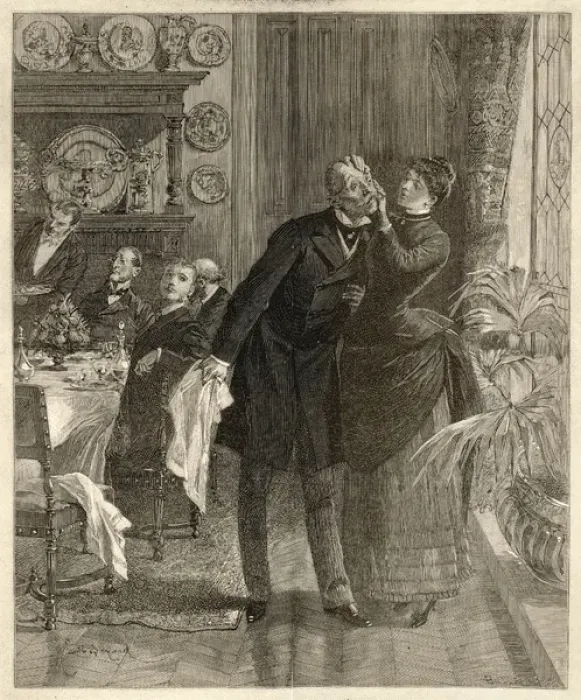 Framed Print : Dinner party disrupted Framed Print : Dinner party disrupted