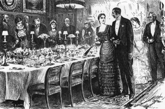 Framed Print : Dinner Party / Du Maurier Framed Print : Dinner Party / Du Maurier