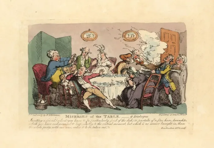 Framed Print : A dinner party ruined by the arrival of a stinking game dish