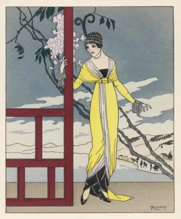 Framed Print : Dinner Robe / Worth 1913 Framed Print : Dinner Robe / Worth 1913