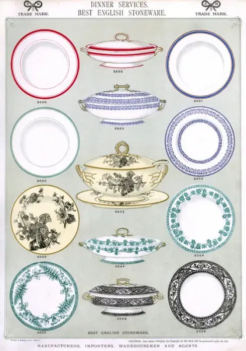 Framed Print : Dinner Services, Best English Stoneware, Plate 1 Framed Print : Dinner Services, Best English Stoneware, Plate 1