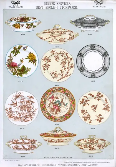 Framed Print : Dinner Services, Best English Stoneware, Plate 3 Framed Print : Dinner Services, Best English Stoneware, Plate 3