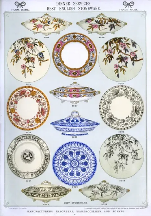 Framed Print : Dinner Services, Best English Stoneware, Plate 4 Framed Print : Dinner Services, Best English Stoneware, Plate 4