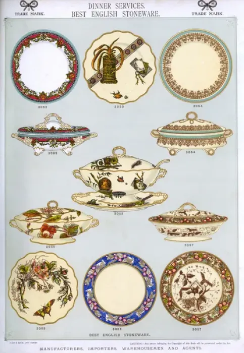 Framed Print : Dinner Services, Best English Stoneware, Plate 9 Framed Print : Dinner Services, Best English Stoneware, Plate 9