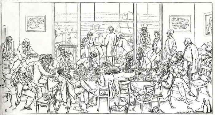 Framed Print : Dinner at Trafalgar Tavern, Greenwich, SE London Framed Print : Dinner at Trafalgar Tavern, Greenwich, SE London