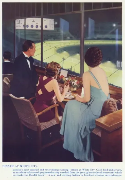 Framed Print : Dinner at White City Greyhound Stadium Framed Print : Dinner at White City Greyhound Stadium