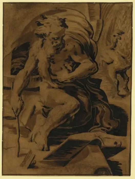 Framed Print : Diogenes with the featherless cock Framed Print : Diogenes with the featherless cock