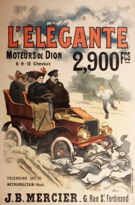 Framed Print : De Dion Car Poster Framed Print : De Dion Car Poster