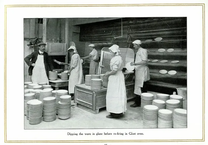 Framed Print : Dipping the ware in glaze, Alfred Meakin Framed Print : Dipping the ware in glaze, Alfred Meakin