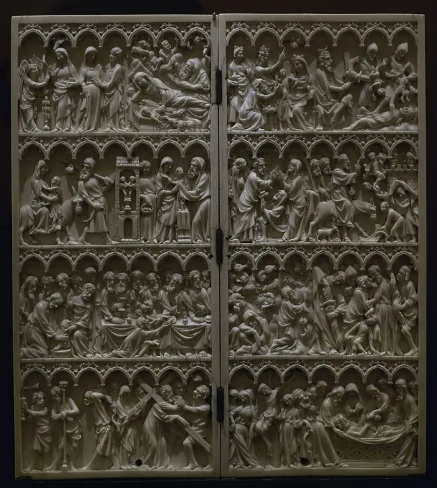 Framed Print : Diptych with scenes from the Life and Passion of Christ Framed Print : Diptych with scenes from the Life and Passion of Christ