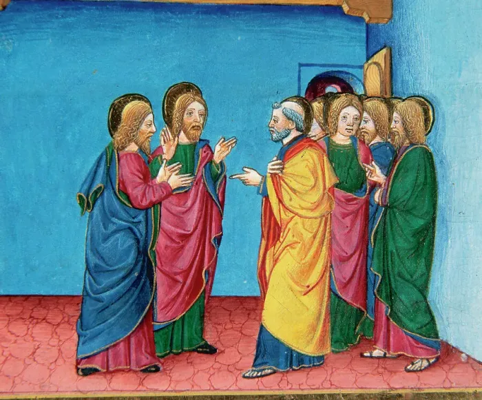 Framed Print : The disciples are convinced the Jesus is dead. Codex of Pred Framed Print : The disciples are convinced the Jesus is dead. Codex of Pred