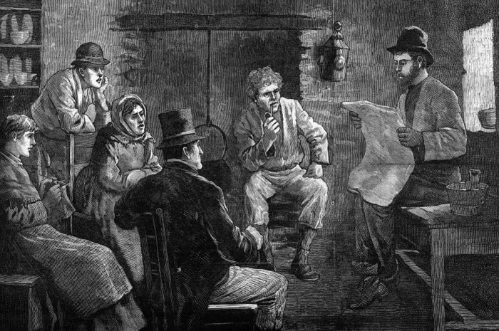 Framed Print : Discussing the new Irish Land Act, 1881 Framed Print : Discussing the new Irish Land Act, 1881