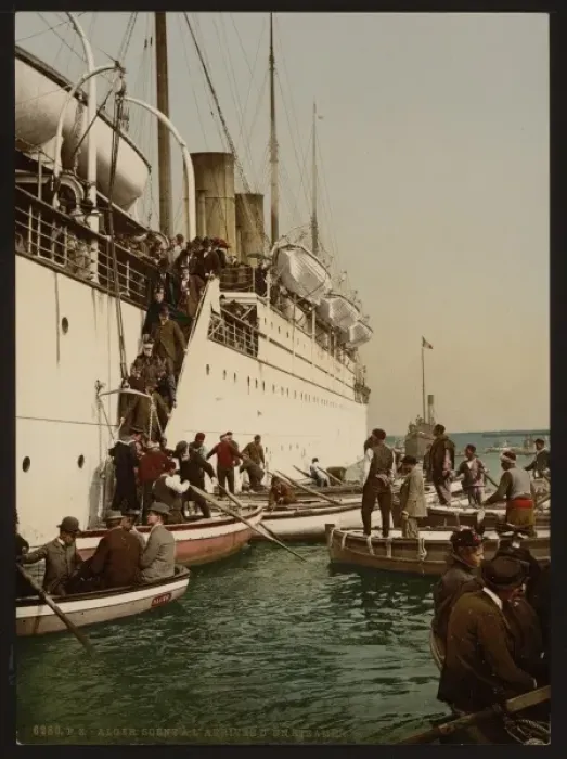 Framed Print : Disembarking from a ship, Algiers, Algeria Framed Print : Disembarking from a ship, Algiers, Algeria