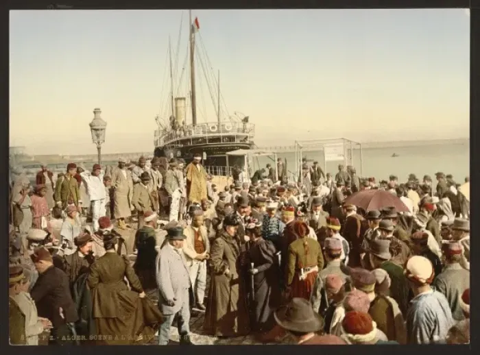 Framed Print : Disembarking from a ship, Algiers, Algeria Framed Print : Disembarking from a ship, Algiers, Algeria