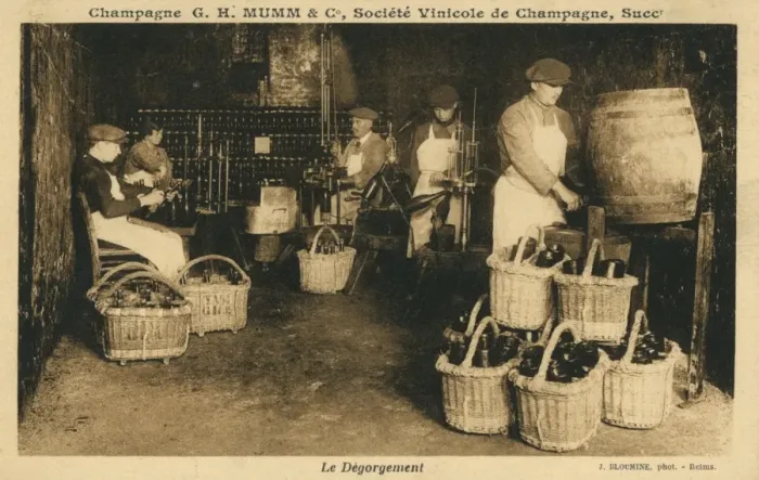 Framed Print : Disgorgement of Champagne in France Framed Print : Disgorgement of Champagne in France