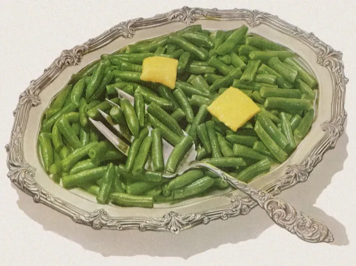 Framed Print : Dish of String Beans Date: 1950 Framed Print : Dish of String Beans Date: 1950