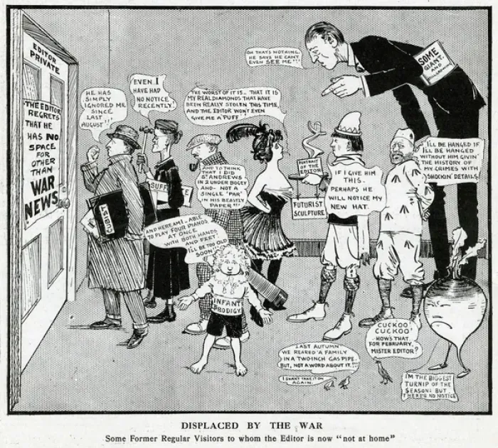 Framed Print : Displaced by war: news stories no longer being covered, 1915 Framed Print : Displaced by war: news stories no longer being covered, 1915