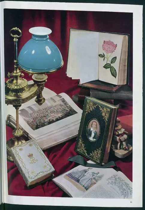 Framed Print : A display of bound, illustrated volumes. Date: circa 1954 Framed Print : A display of bound, illustrated volumes. Date: circa 1954