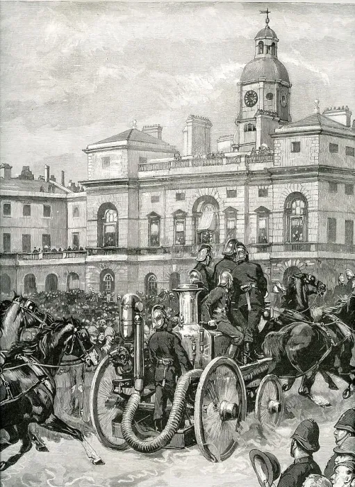 Framed Print : Display of Fire Engines - Horse Guards Parade