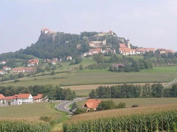 Distant view of Riegersburg Castle, Styria, Austria