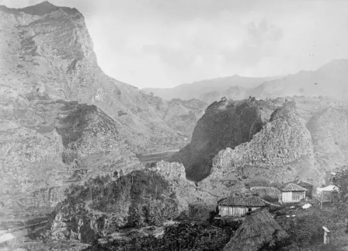 Framed Print : Distant view across valley, c. 1870 Framed Print : Distant view across valley, c. 1870