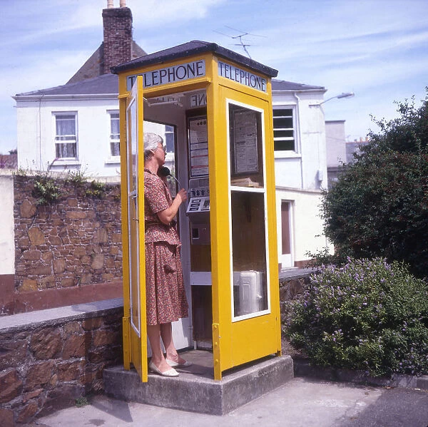 Distinctive Yellow Telephone Box - Jersey, Channel Islands