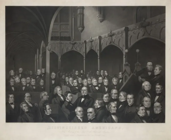 Framed Print : Distinguished Americans, at a meeting of the New York Histor Framed Print : Distinguished Americans, at a meeting of the New York Histor