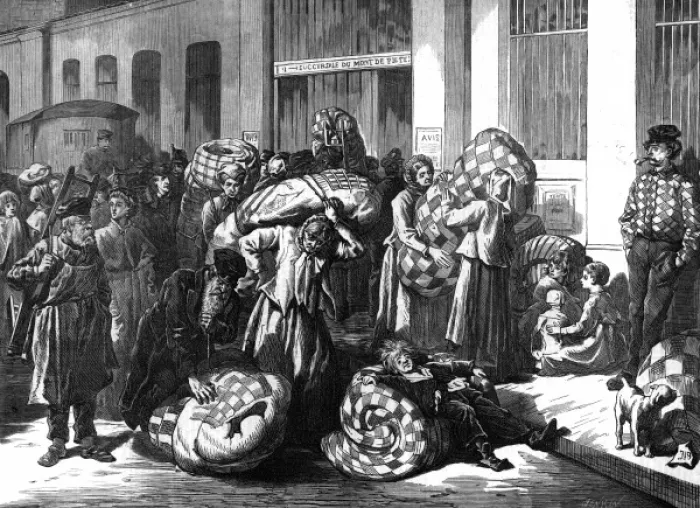 Framed Print : Distress in Paris 1874 Framed Print : Distress in Paris 1874