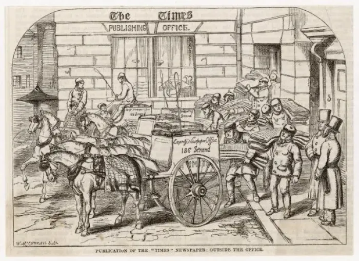 Framed Print : Distributing the Times Framed Print : Distributing the Times