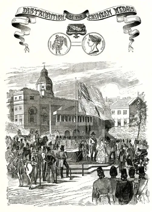 Framed Print : Distribution of the Crimean medals 1856 Framed Print : Distribution of the Crimean medals 1856